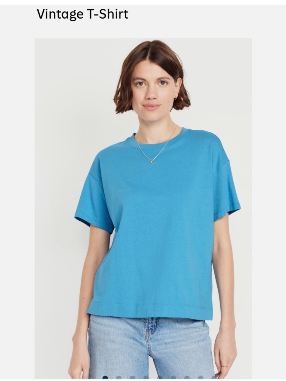 Old Navy Vintage Tee Blue Crewneck Short Sleeve Top Small Tall NEW!